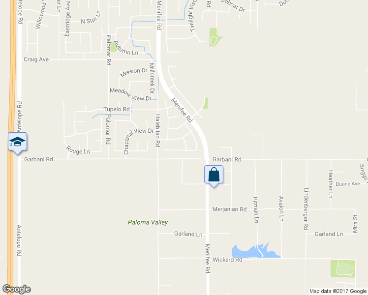 map of restaurants, bars, coffee shops, grocery stores, and more near 28884 Morningside Lane in Menifee