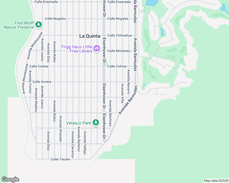 map of restaurants, bars, coffee shops, grocery stores, and more near 53880 Avenue Martinez in La Quinta