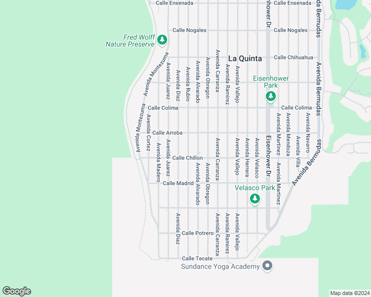 map of restaurants, bars, coffee shops, grocery stores, and more near 53875 Avenue Rubio in La Quinta