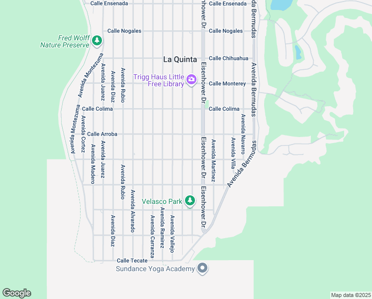map of restaurants, bars, coffee shops, grocery stores, and more near 53845 Avenue Herrera in La Quinta