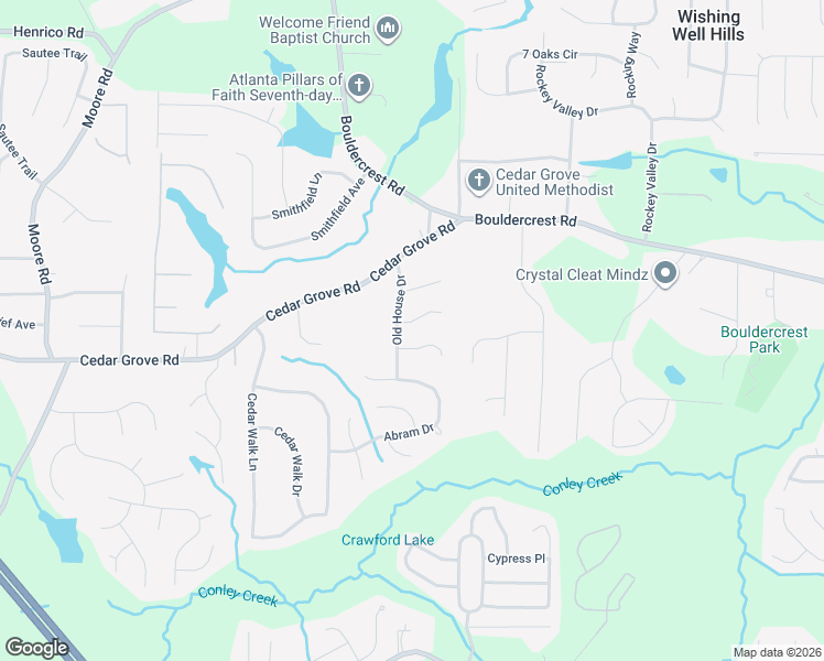 map of restaurants, bars, coffee shops, grocery stores, and more near 4210 Old House Drive in Conley