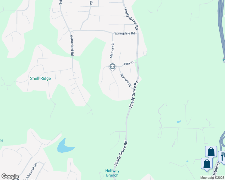 map of restaurants, bars, coffee shops, grocery stores, and more near 5109 Biddle Circle in Mount Olive