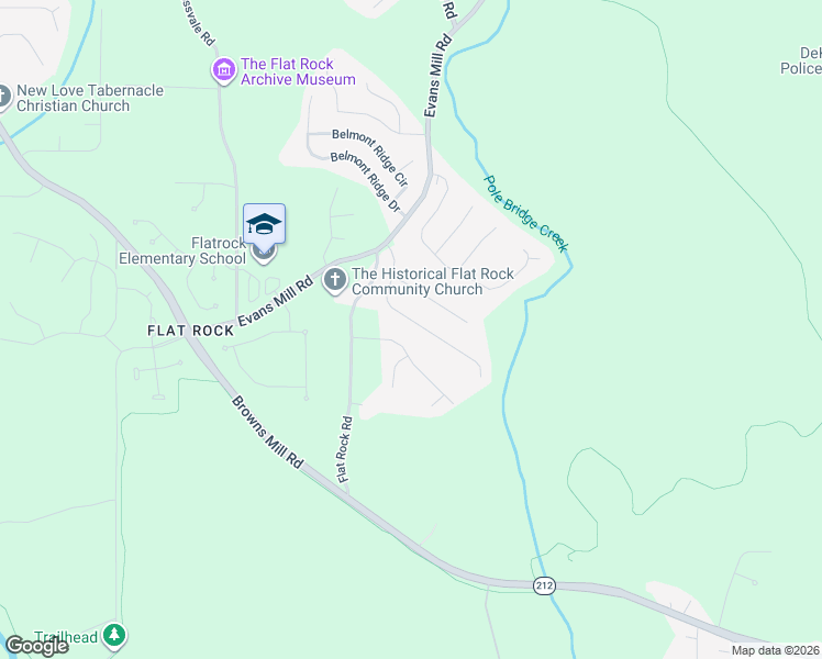 map of restaurants, bars, coffee shops, grocery stores, and more near 4155 Windermere Drive in Stonecrest