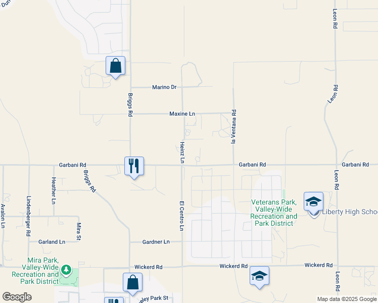 map of restaurants, bars, coffee shops, grocery stores, and more near 30300 Garbani Road in Menifee