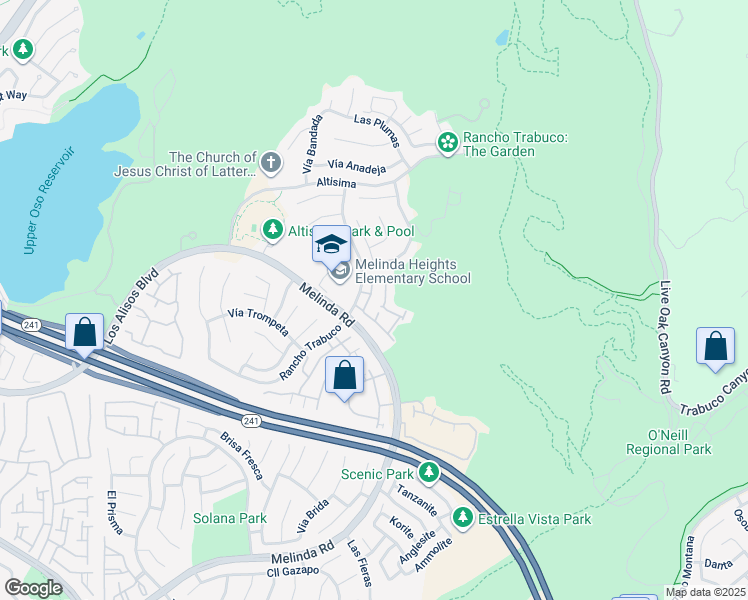 map of restaurants, bars, coffee shops, grocery stores, and more near 2 Mira Mesa in Rancho Santa Margarita