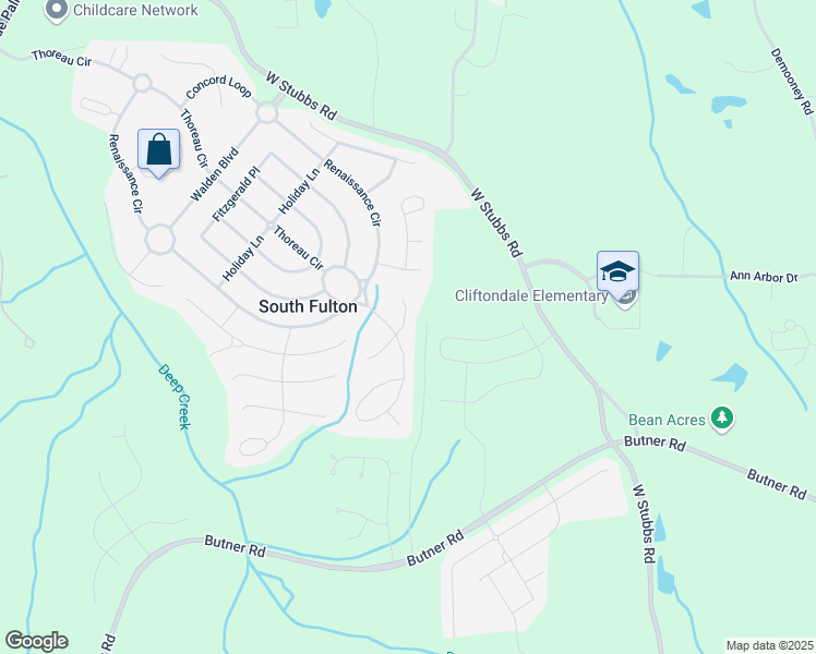 map of restaurants, bars, coffee shops, grocery stores, and more near 3670 Hansberry Drive in Atlanta