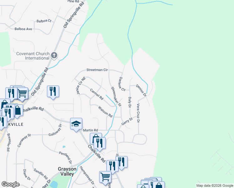 map of restaurants, bars, coffee shops, grocery stores, and more near 2619 Shoemaker Street in Birmingham
