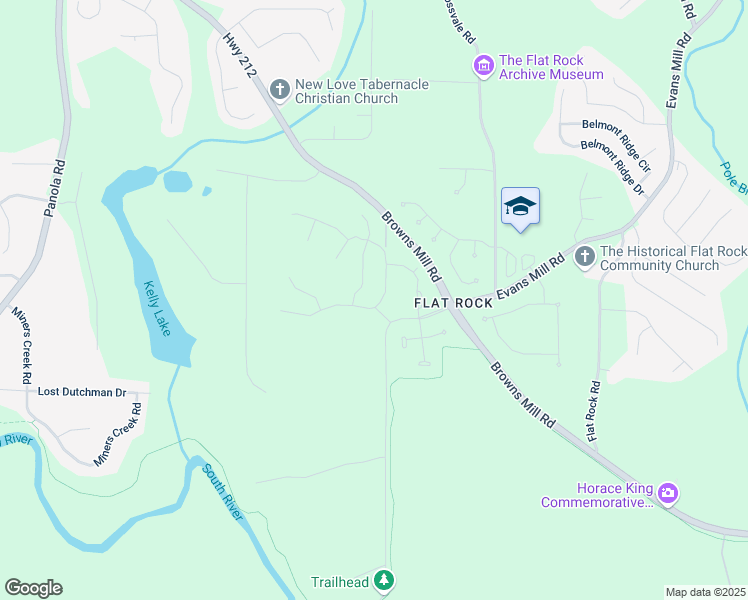 map of restaurants, bars, coffee shops, grocery stores, and more near 5430 Flat Rock Point in Stonecrest