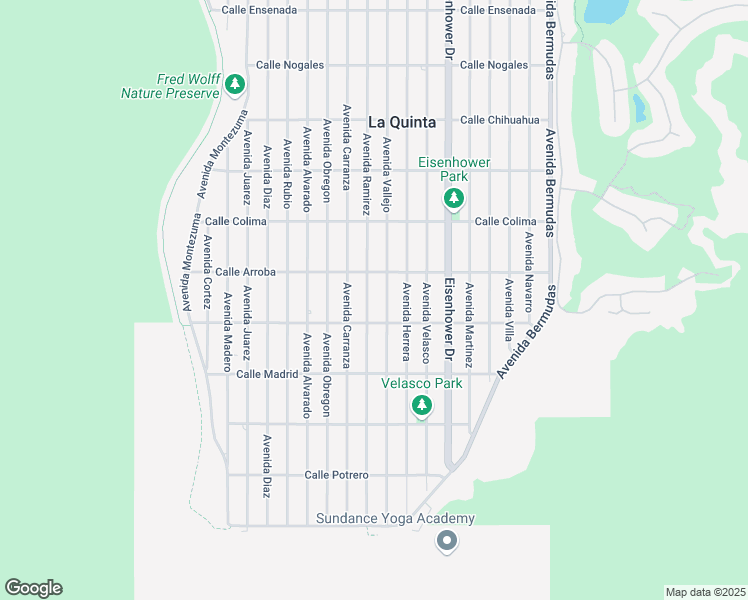 map of restaurants, bars, coffee shops, grocery stores, and more near 53860 Avenue Ramirez in La Quinta