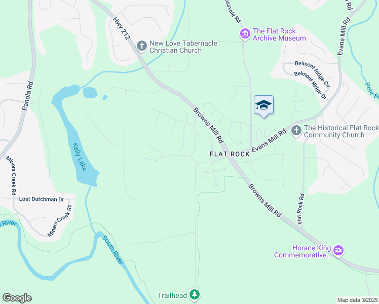 map of restaurants, bars, coffee shops, grocery stores, and more near 5430 Flat Rock Point in Stonecrest