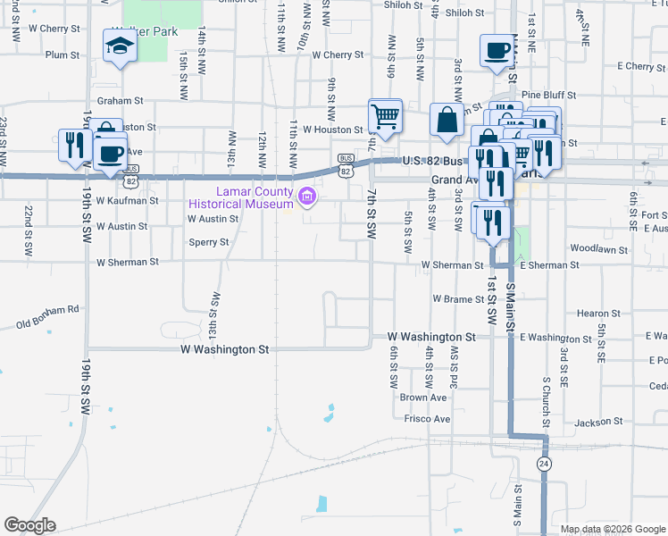 map of restaurants, bars, coffee shops, grocery stores, and more near 933 West Sherman Street in Paris