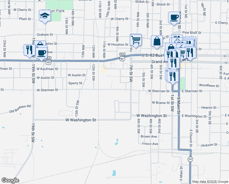 map of restaurants, bars, coffee shops, grocery stores, and more near 933 West Sherman Street in Paris