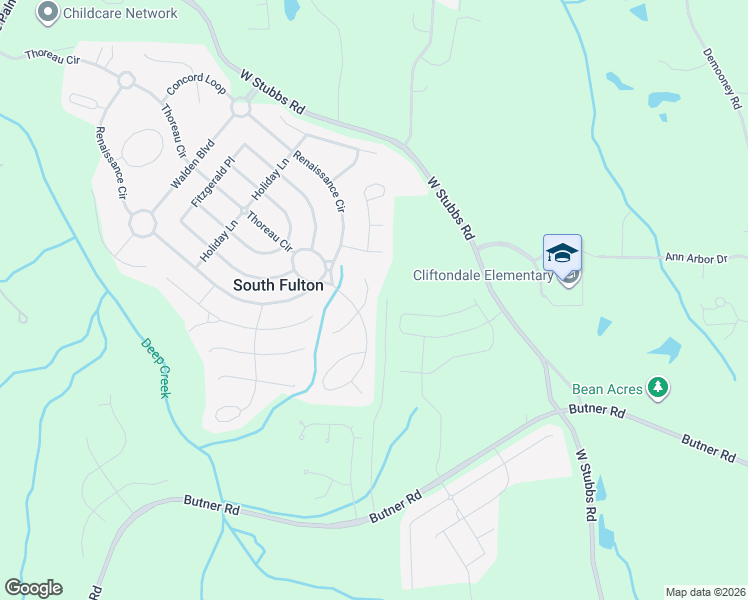 map of restaurants, bars, coffee shops, grocery stores, and more near 3670 Hansberry Drive in Atlanta