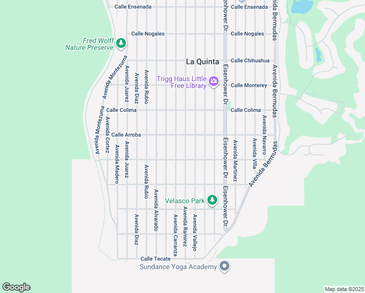 map of restaurants, bars, coffee shops, grocery stores, and more near 53825 Avenue Ramirez in La Quinta