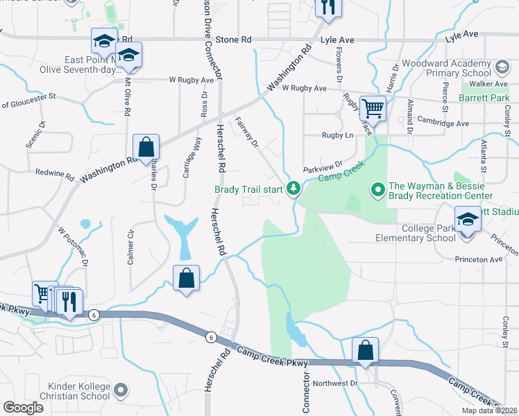 map of restaurants, bars, coffee shops, grocery stores, and more near 2448 Pinehurst Ridge in Atlanta
