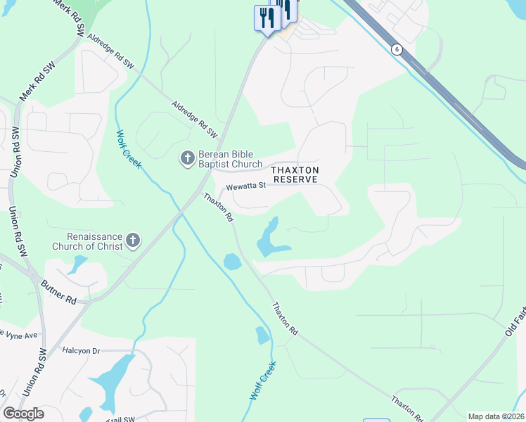 map of restaurants, bars, coffee shops, grocery stores, and more near 133 Quivas Court in Atlanta