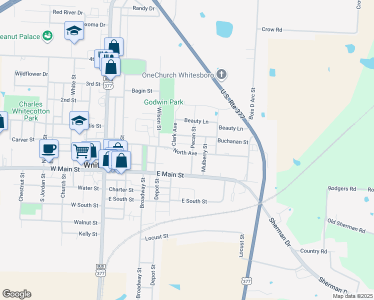 map of restaurants, bars, coffee shops, grocery stores, and more near 420 North Avenue in Whitesboro