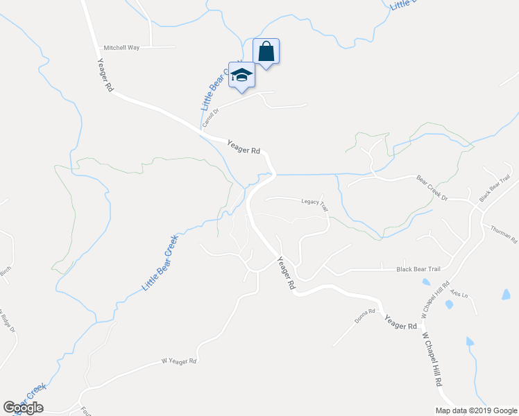 map of restaurants, bars, coffee shops, grocery stores, and more near 5345 Legacy Trail in Douglasville