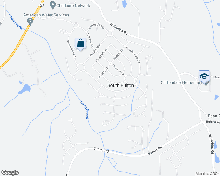 map of restaurants, bars, coffee shops, grocery stores, and more near 3590 Renaissance Circle in Atlanta