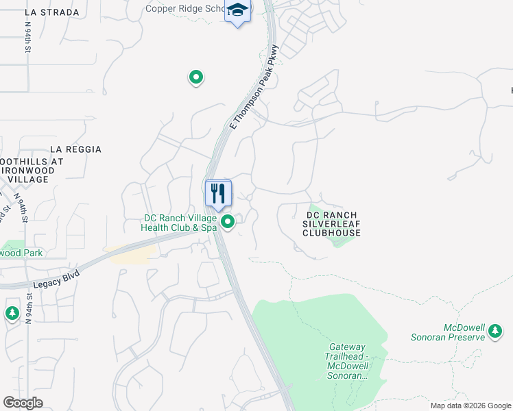 map of restaurants, bars, coffee shops, grocery stores, and more near 18903 North 101st Street in Scottsdale