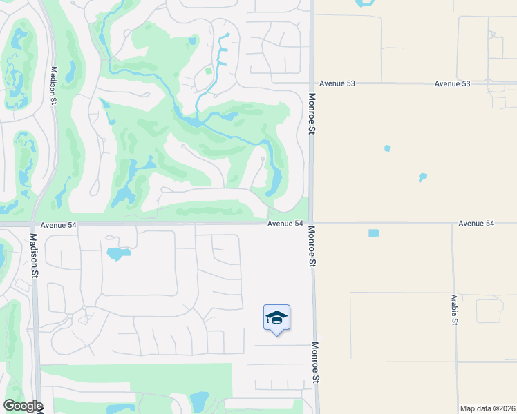 map of restaurants, bars, coffee shops, grocery stores, and more near 81807 Baffin Avenue in La Quinta
