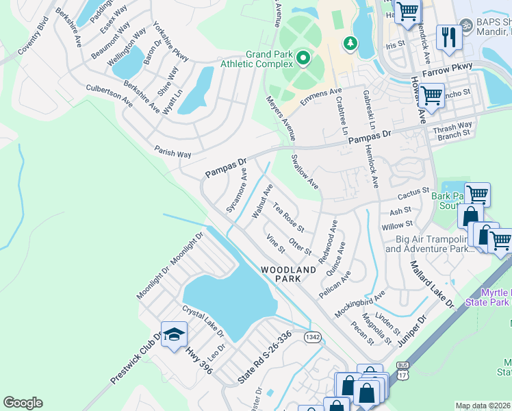 map of restaurants, bars, coffee shops, grocery stores, and more near 3801 Otter Street in Myrtle Beach
