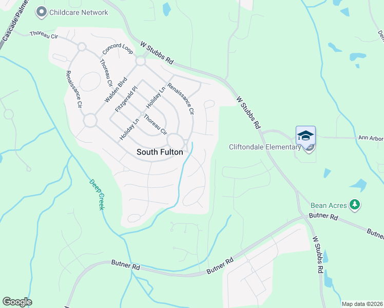map of restaurants, bars, coffee shops, grocery stores, and more near 7199 Thoreau Circle in Atlanta
