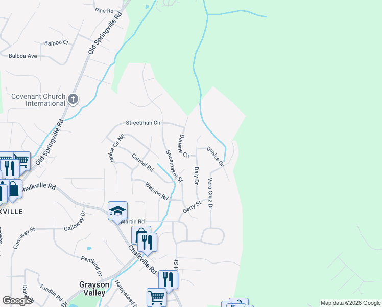 map of restaurants, bars, coffee shops, grocery stores, and more near 2552 Daly Drive in Birmingham