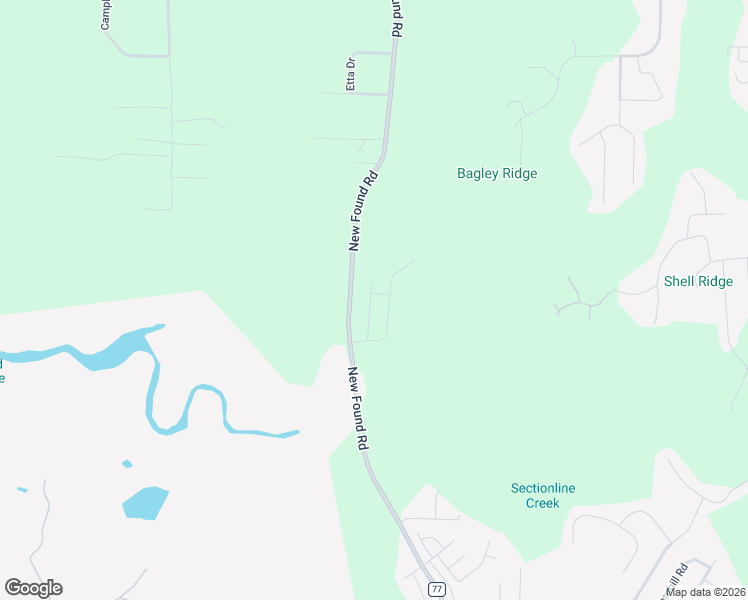 map of restaurants, bars, coffee shops, grocery stores, and more near 5151 New Found Road in Mount Olive