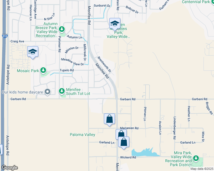 map of restaurants, bars, coffee shops, grocery stores, and more near 31899 Frontier Manor Street in Menifee