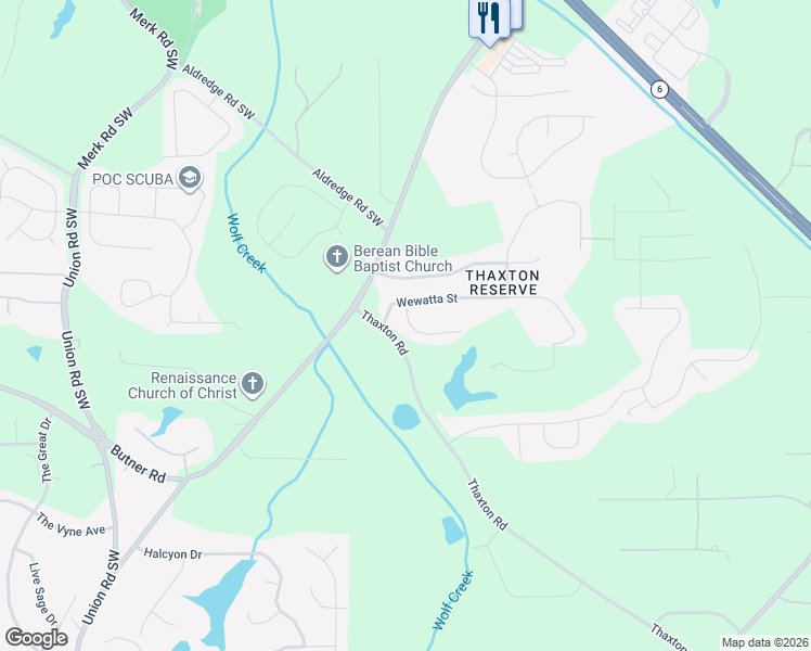 map of restaurants, bars, coffee shops, grocery stores, and more near 113 Quivas Court in Atlanta