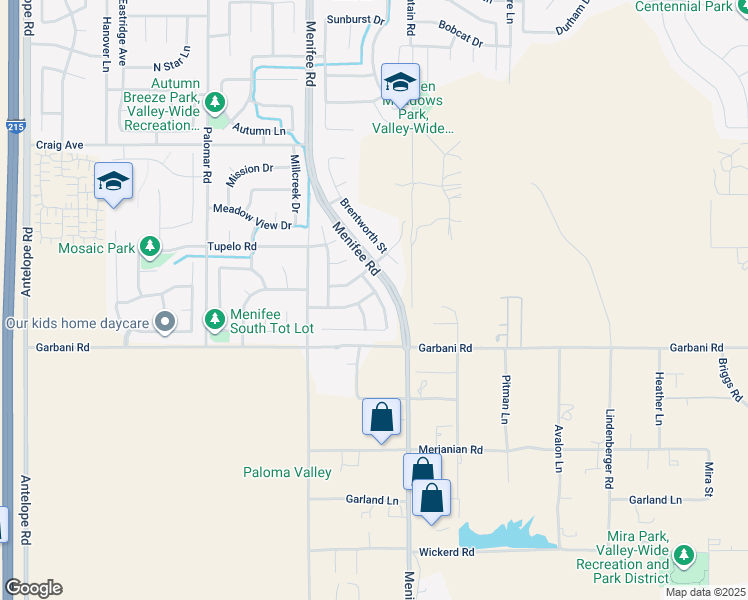 map of restaurants, bars, coffee shops, grocery stores, and more near 31899 Frontier Manor Street in Menifee