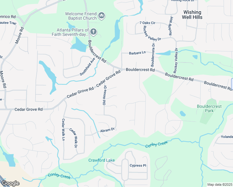 map of restaurants, bars, coffee shops, grocery stores, and more near 2141 Silva Court in Conley