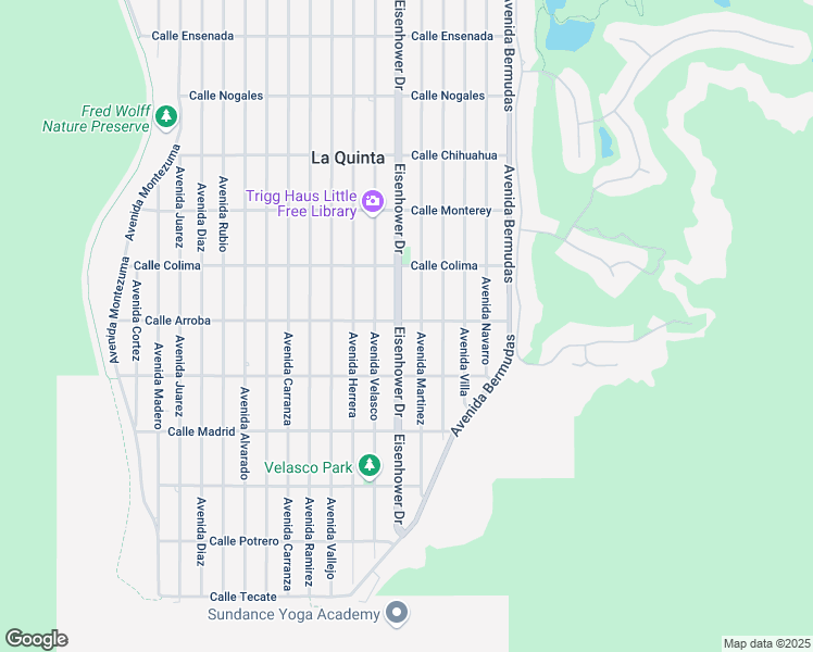 map of restaurants, bars, coffee shops, grocery stores, and more near 77777 Calle Arroba in La Quinta