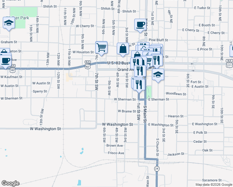 map of restaurants, bars, coffee shops, grocery stores, and more near 338 4th Street Southwest in Paris