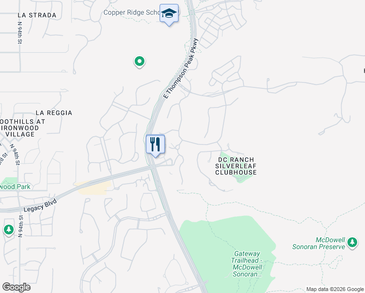 map of restaurants, bars, coffee shops, grocery stores, and more near 18963 North 101st Street in Scottsdale