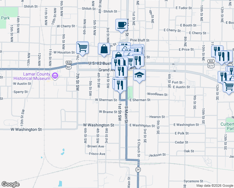 map of restaurants, bars, coffee shops, grocery stores, and more near 199 West Austin Street in Paris