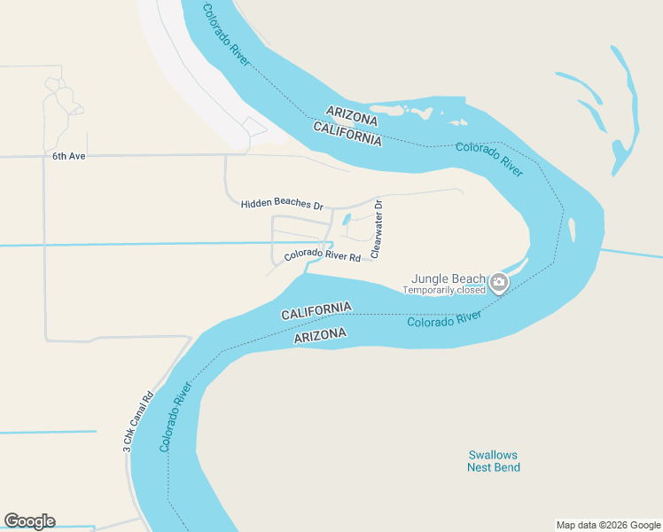 map of restaurants, bars, coffee shops, grocery stores, and more near 2720 Colorado River Road in Blythe