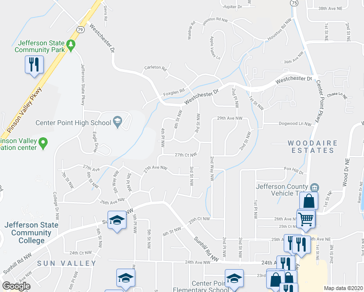 map of restaurants, bars, coffee shops, grocery stores, and more near 313 28th Avenue Northwest in Birmingham
