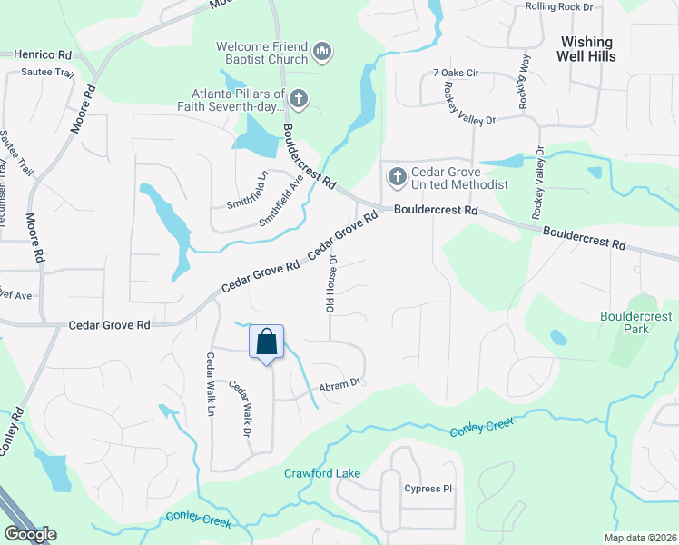 map of restaurants, bars, coffee shops, grocery stores, and more near 2111 Silva Drive in Conley