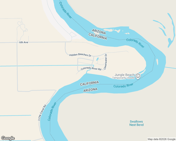map of restaurants, bars, coffee shops, grocery stores, and more near 2671 Colorado River Road in Blythe