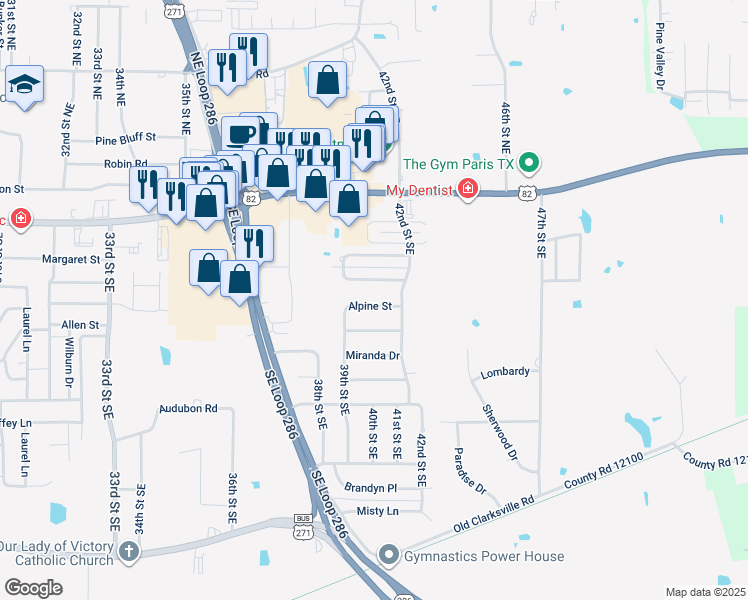 map of restaurants, bars, coffee shops, grocery stores, and more near 4015 Alpine Street in Paris