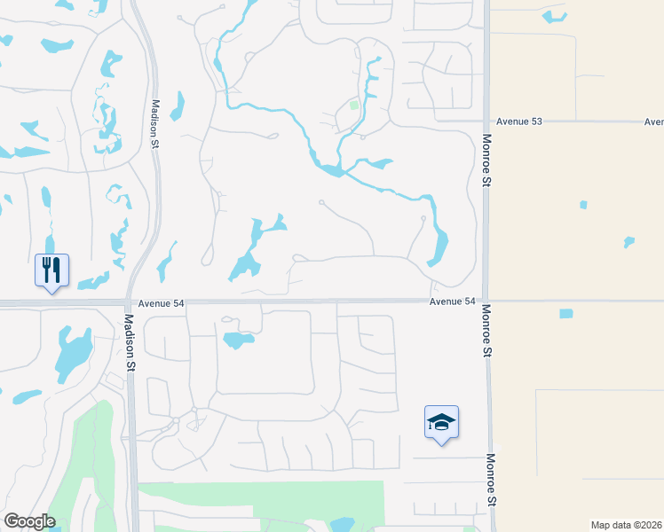 map of restaurants, bars, coffee shops, grocery stores, and more near 81609 Baffin Avenue in La Quinta