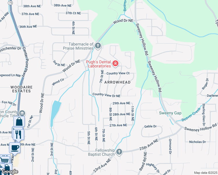 map of restaurants, bars, coffee shops, grocery stores, and more near 2813 Micmac Drive in Birmingham