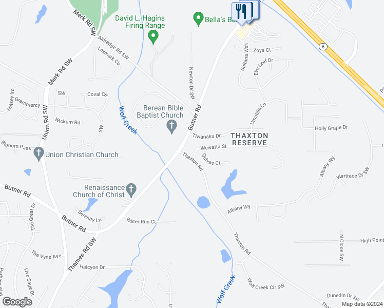 map of restaurants, bars, coffee shops, grocery stores, and more near 5011 Wewatta Street in Atlanta