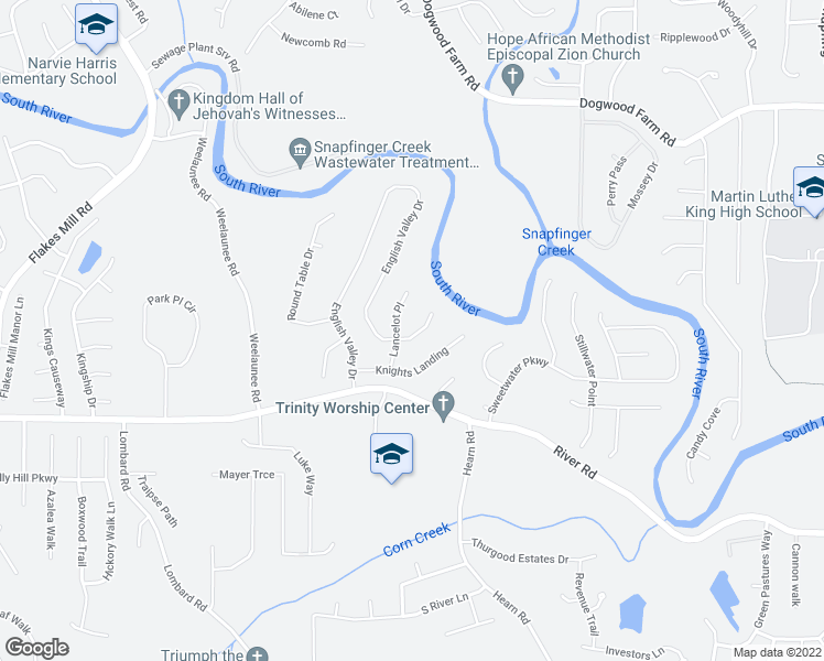 map of restaurants, bars, coffee shops, grocery stores, and more near 3887 English Valley Drive in Ellenwood