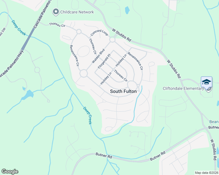 map of restaurants, bars, coffee shops, grocery stores, and more near 7616 Cole Lane in Atlanta