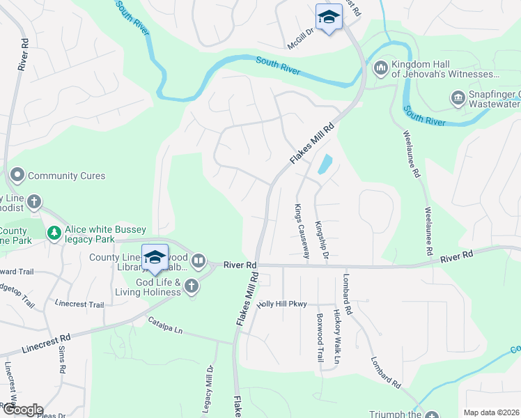 map of restaurants, bars, coffee shops, grocery stores, and more near 3833 Chimney Mill Trail in Ellenwood