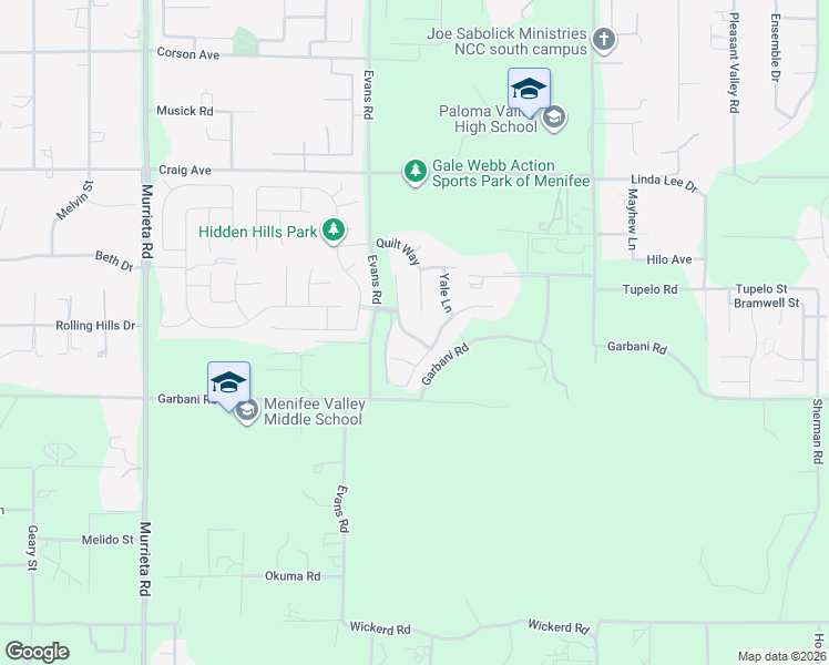 map of restaurants, bars, coffee shops, grocery stores, and more near 31846 Victoria Place in Menifee