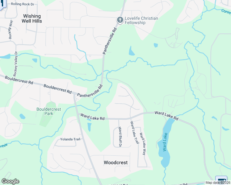 map of restaurants, bars, coffee shops, grocery stores, and more near 2666 Boulder Pointe Court in Ellenwood